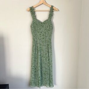 Monroe and Main Green Floral Midi Dress Size 10